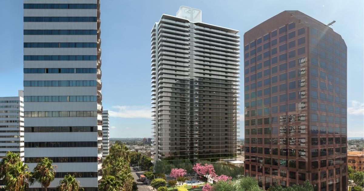 34story Landmark apartment tower nears its peak Urbanize LA